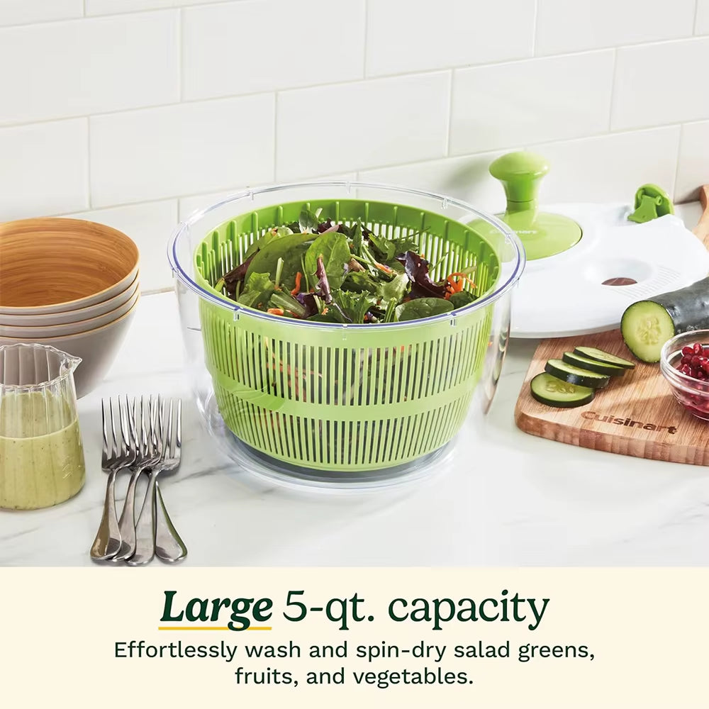 Effortlessly Wash and Dry Your Greens with the 5L Large Salad Spinner - Multi-Use Vegetable Washer and Drainer JT252