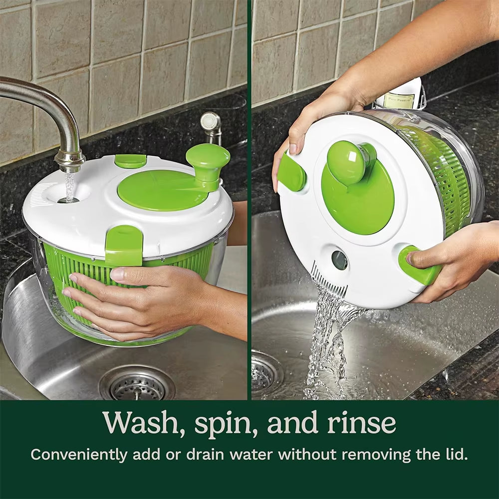 Effortlessly Wash and Dry Your Greens with the 5L Large Salad Spinner - Multi-Use Vegetable Washer and Drainer JT252